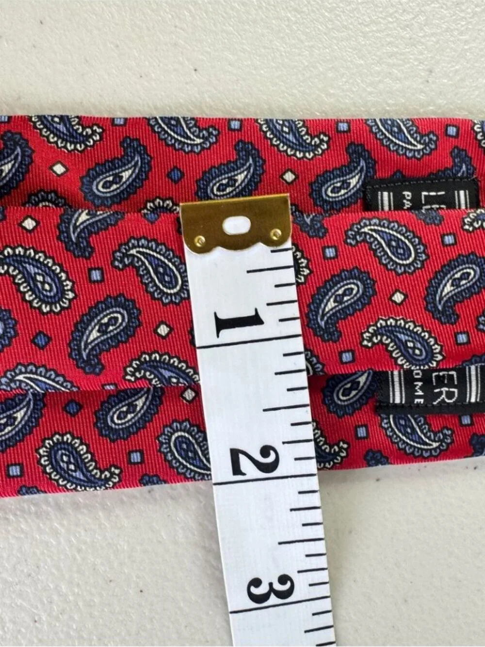 Leo Chevalier Red Paisley Silk Tie Classic Business Wedding Designer Necktie